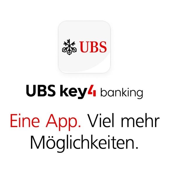 UBS key4 banking: Eine App. Viel mehr Möglichkeiten.
