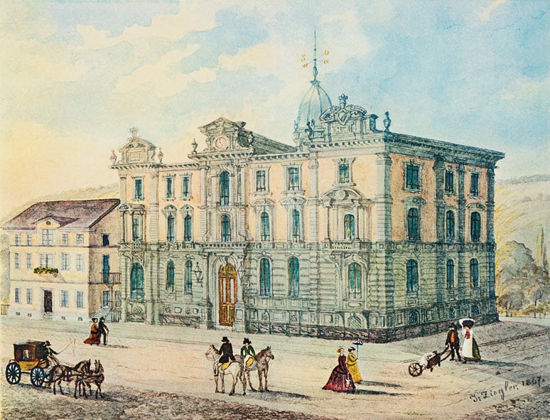 Bank in Winterthur building in 1869
