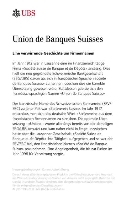 Union de Banques Suisses