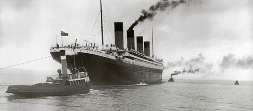 Der Stapellauf der Titanic, 1912