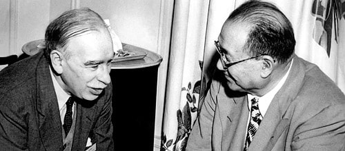 John Maynard Keynes (links) und H.H. Kung (rechts)