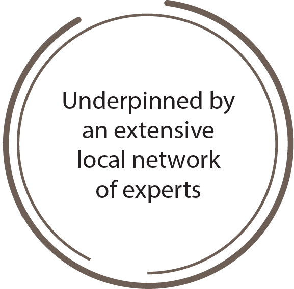 Underpinned by an extensive local network of experts