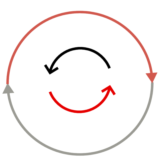 Circle icon: For Review Two curved arrows on top of each other