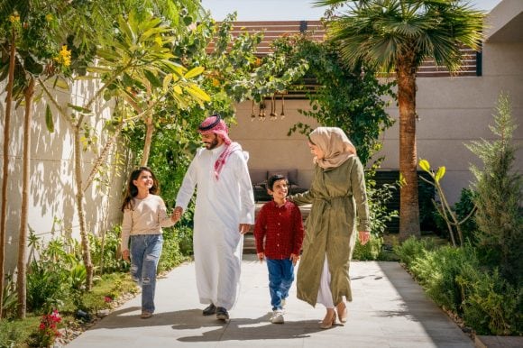 Family having walk
