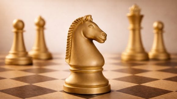 Horsepin on a chessboard