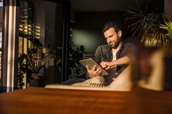 Man with ipad