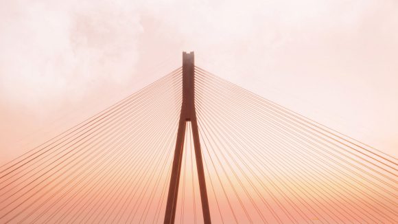 Silhueta moderna da ponte