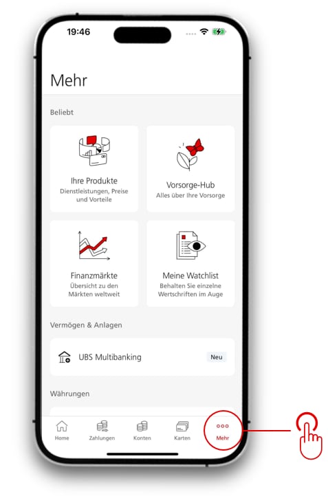Screenshot des Mobile Banking