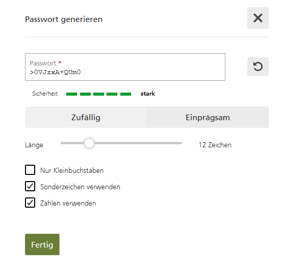 Sicheres Passwort generieren