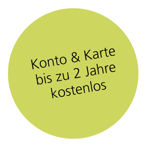 Konto & Karte bis zu 2 Jahre kostenlos