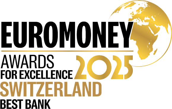 Logo of the "Euromoney's Awards for Excellence – Best Bank Switzerland 2024".