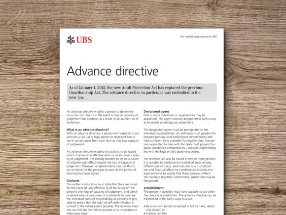 Advanced care directive