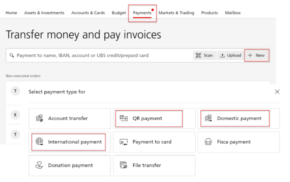 Payments, New, QR payment, Domestic payment, International payment