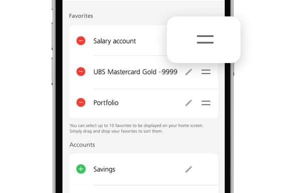 Screenshot: editing favorites