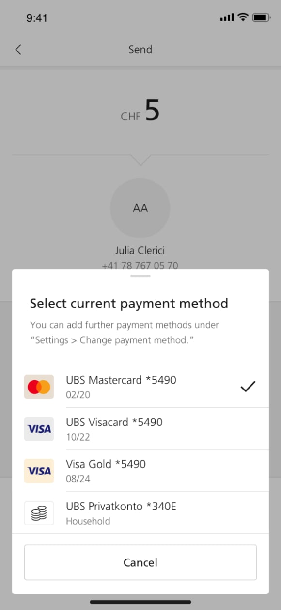 Change payment method