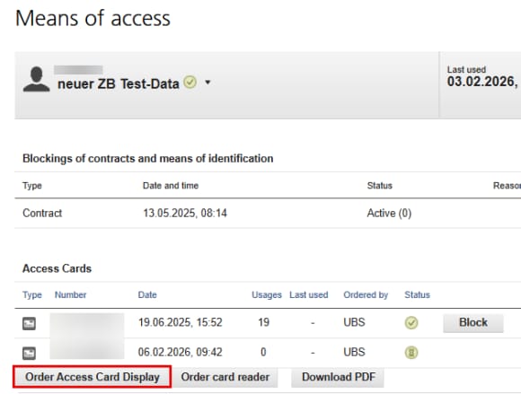 Select means of access