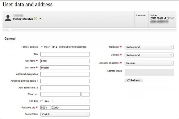 Enter delivery address