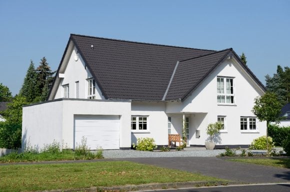 Modern residential complex with several rented apartment buildings and landscaped outdoor areas.