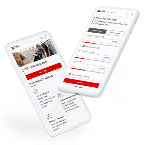 UBS key4 mortgages on mobile