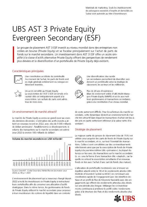 UBS AST 3 Private Equity Evergreen Secondary (ESF)