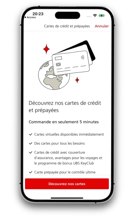 Capture d’écran de la banque mobile