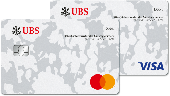 Cartes de débit VISA et Mastercard UBS organisées l’une après l’autre
