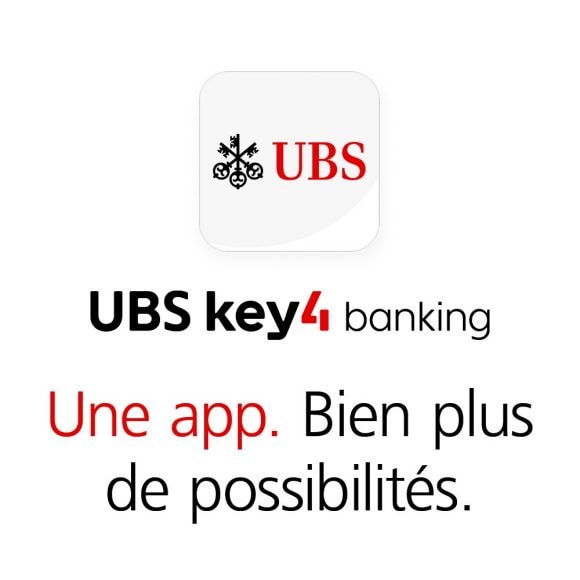 UBS key4 banking: Une app. Bien plus de possibilités.