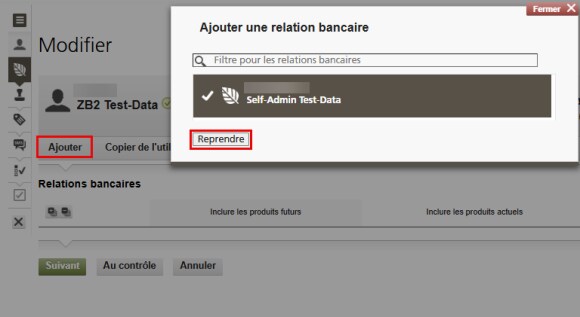 Ajouter une relation bancaire