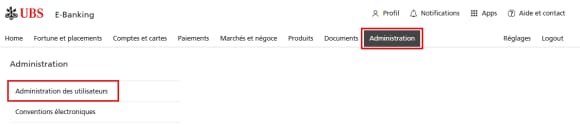 Accéder à l'administration des utilisateurs