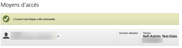 Le moyen d'accès est remis