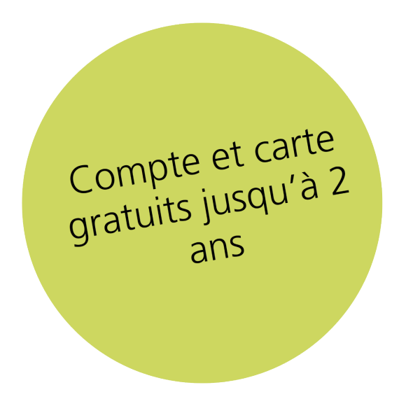 Compte et carte gratuits jusqu’à 2 ans