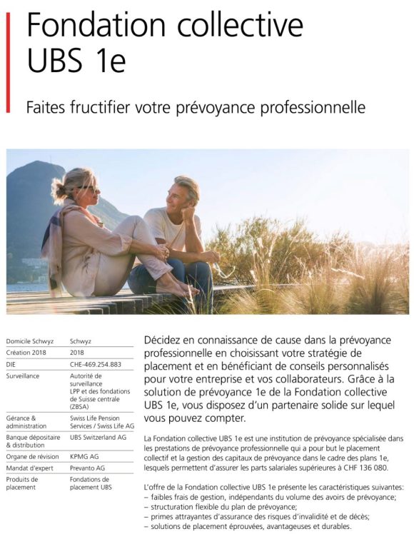 UBS 1-e Sammelstiftung brochure's cover