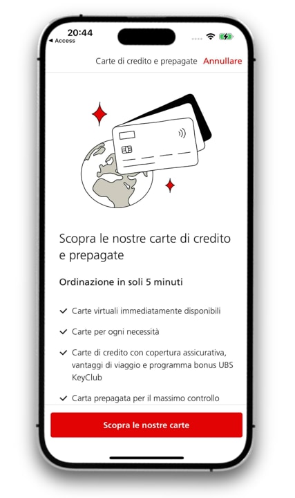 Screenshot del mobile banking
