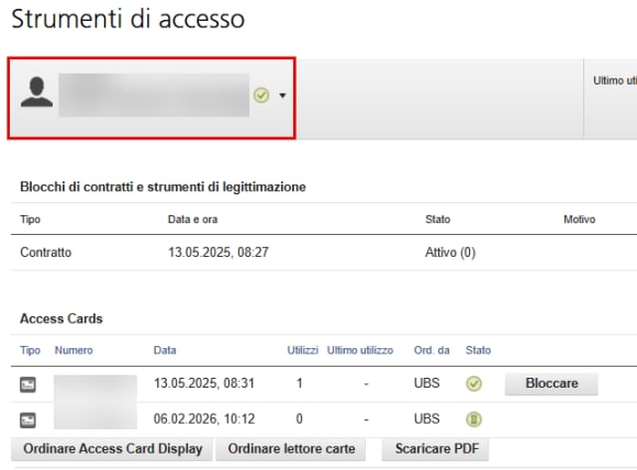 Selezionare utente autorizzato
