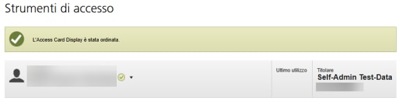 Invio dello strumento di accesso