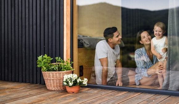 Family enjoying time at home