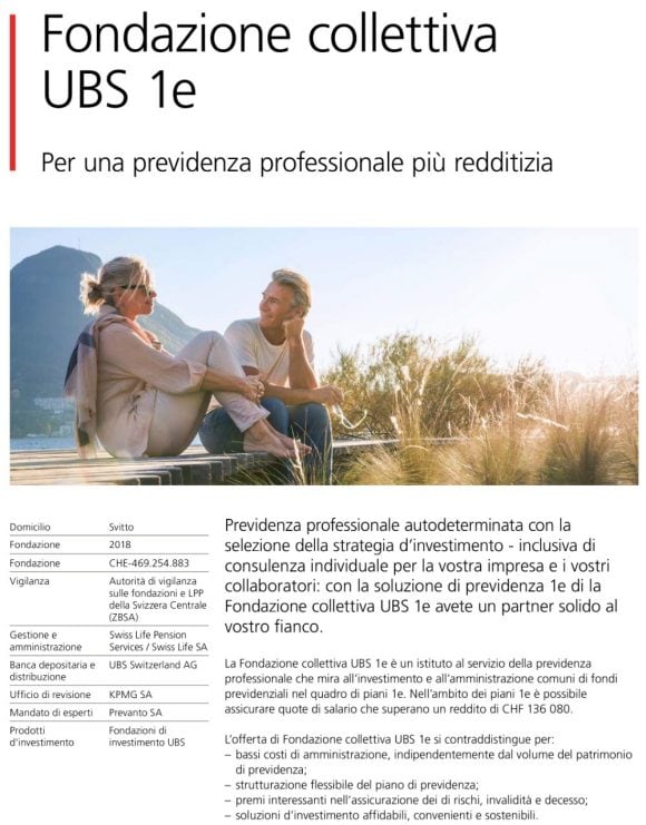 UBS 1-e Sammelstiftung brochure's cover