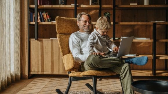 Grand father and child