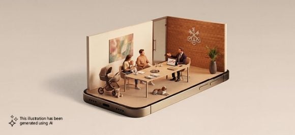 With AI generated illustration depicting a consulting scene.