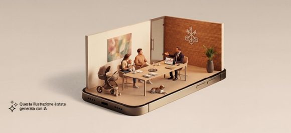 Illustrazione generata dall’IA che mostra una scena di consulenza