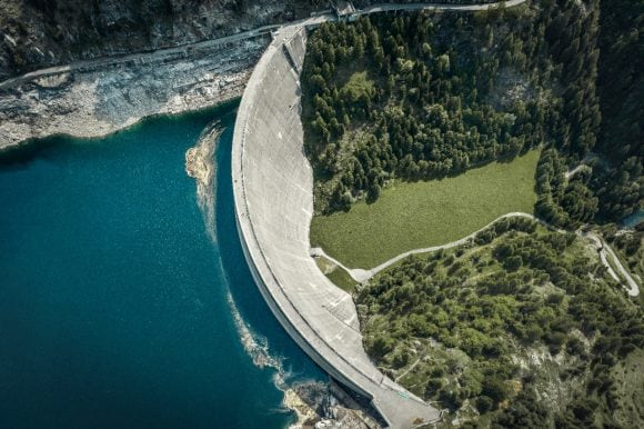 A decorative picture of a dam