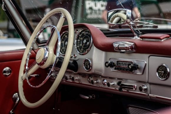 classic vintage car interior