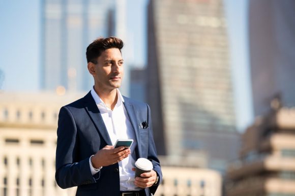 Businessman with smartphone