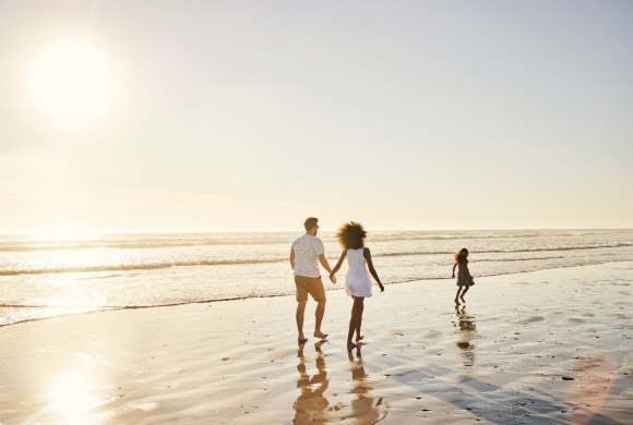 Family is enjoying at a beach