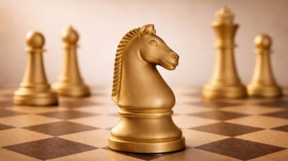Horse pin on a chessboard