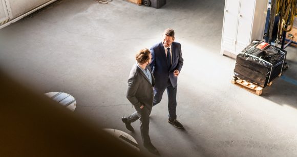 two businessman talking