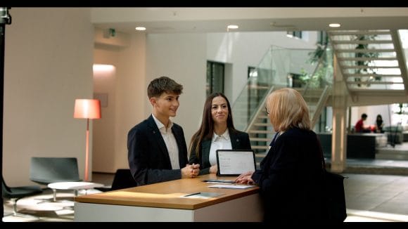 Group of banking people discussing