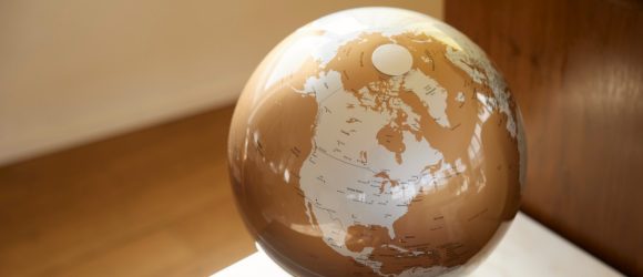 Globe on marble table