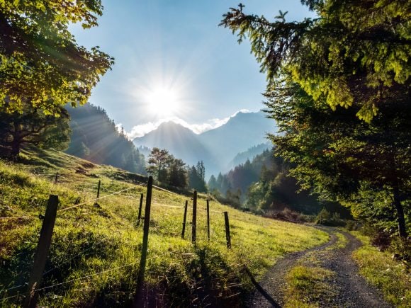Sun behind the mountains