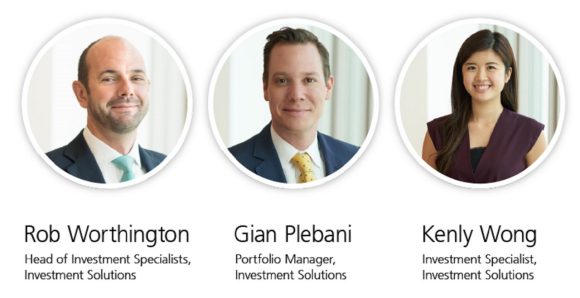 UBS Asset Management China multi asset team: Gian Plebani, Rob Worthington and Kenly Wong